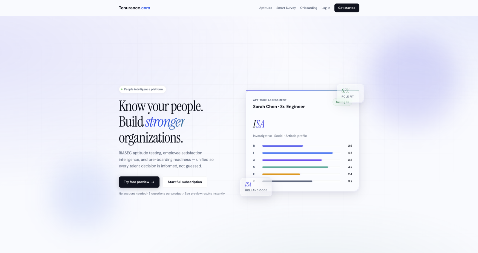 Tenurance website screenshot