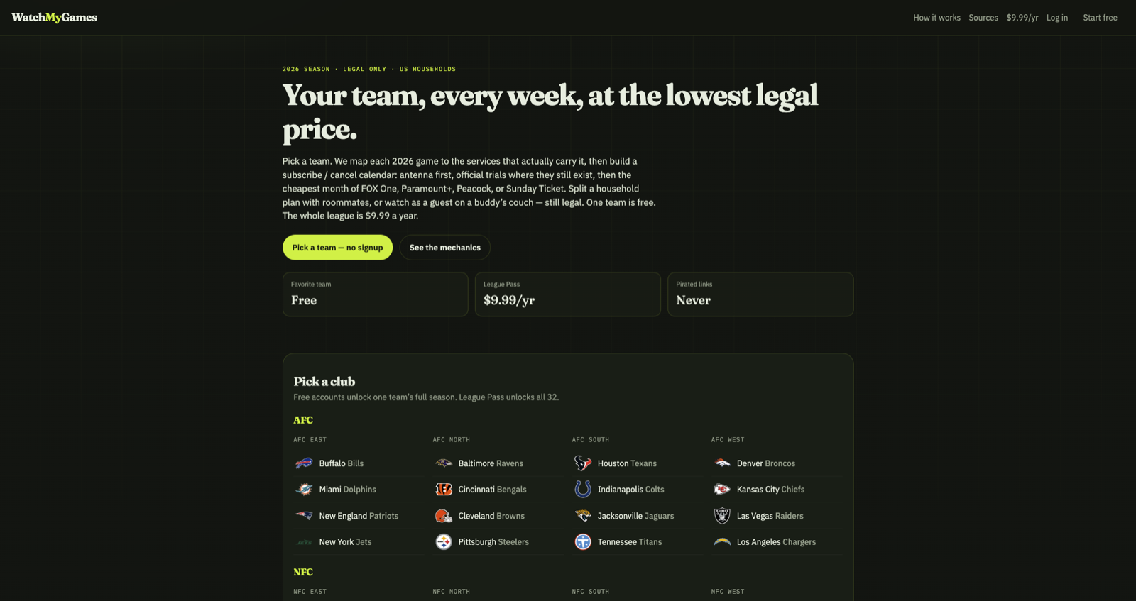 Watch My Games website screenshot